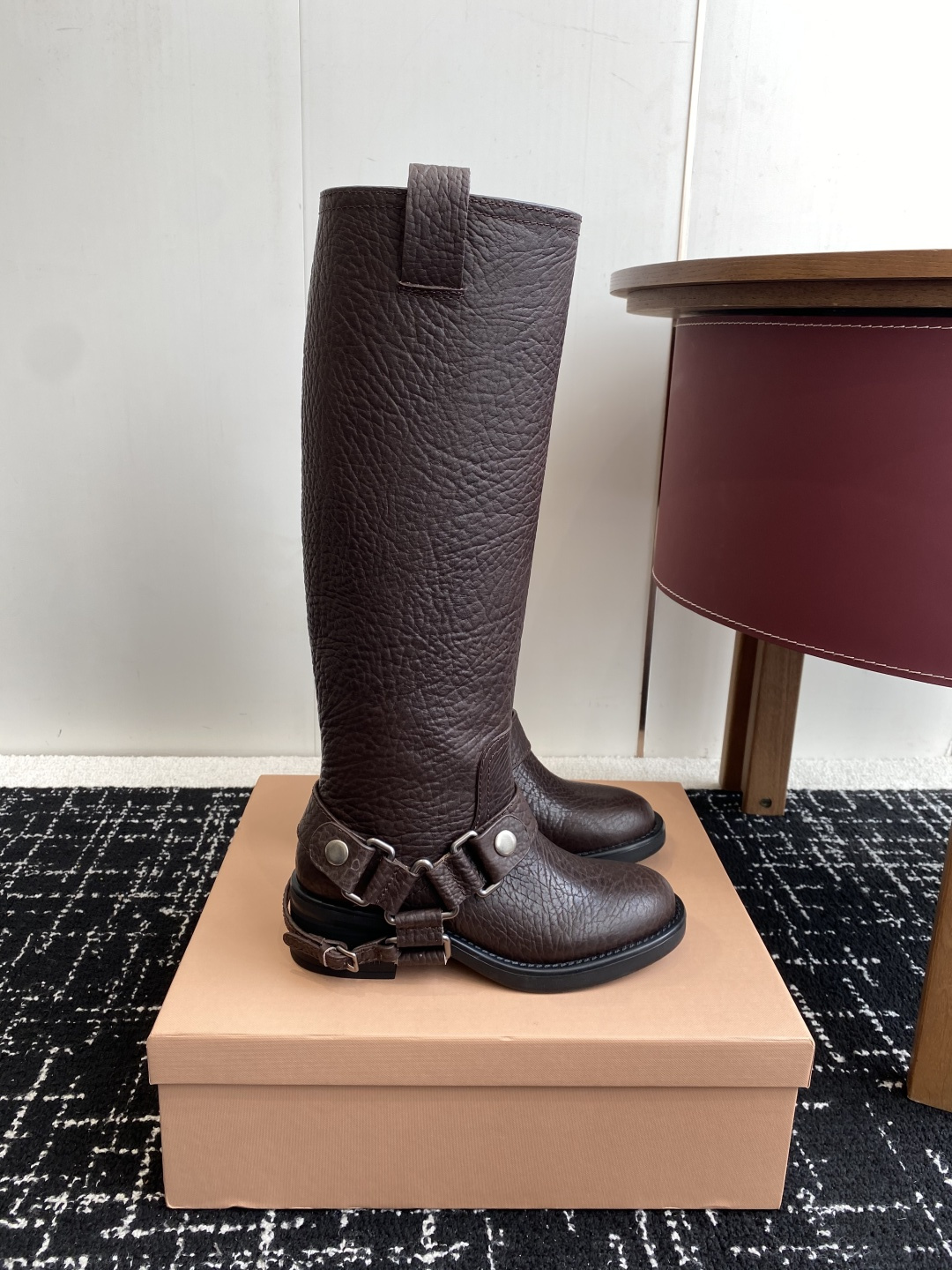 miu miu fw25 new arrival～ 缪缪 25ss 秋冬新款厚底 短靴 骑士靴简约鞋面点