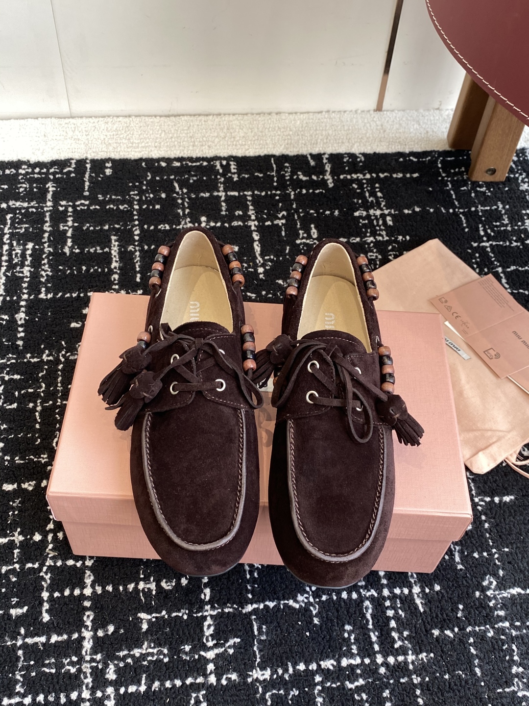 Miu Miu Women's Suede Loafers with Tassel Detail - Elegant & Comfortable