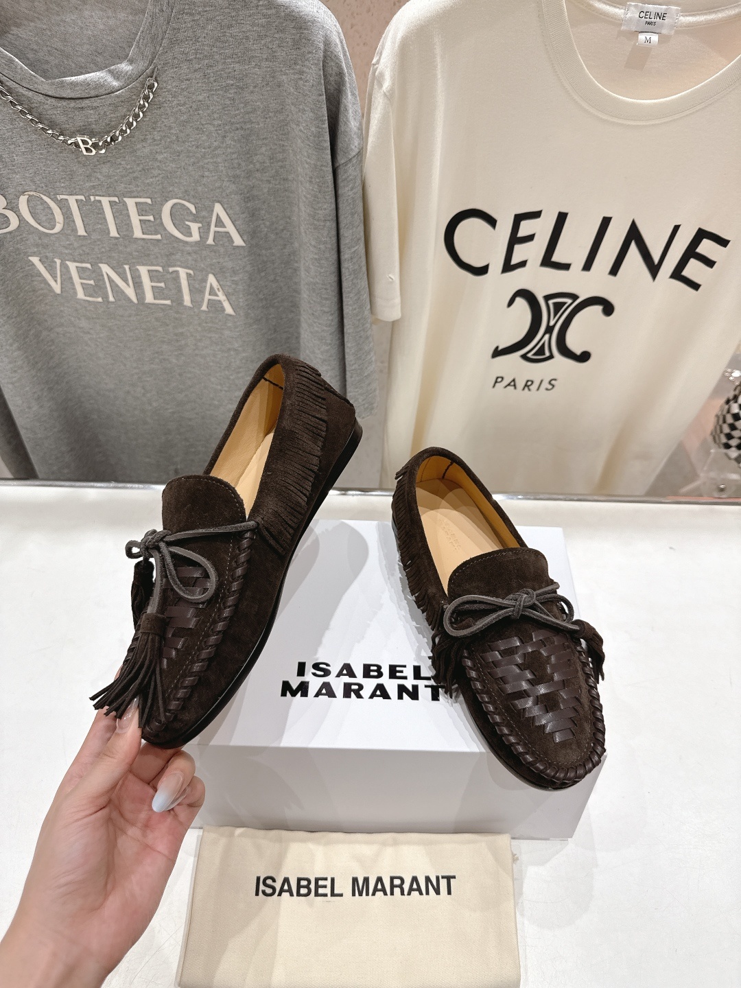 高版本出厂 ISABEL MARANT/伊莎贝尔2025ss新款印第安风流苏一脚蹬乐福鞋休闲鞋驾车鞋超级
