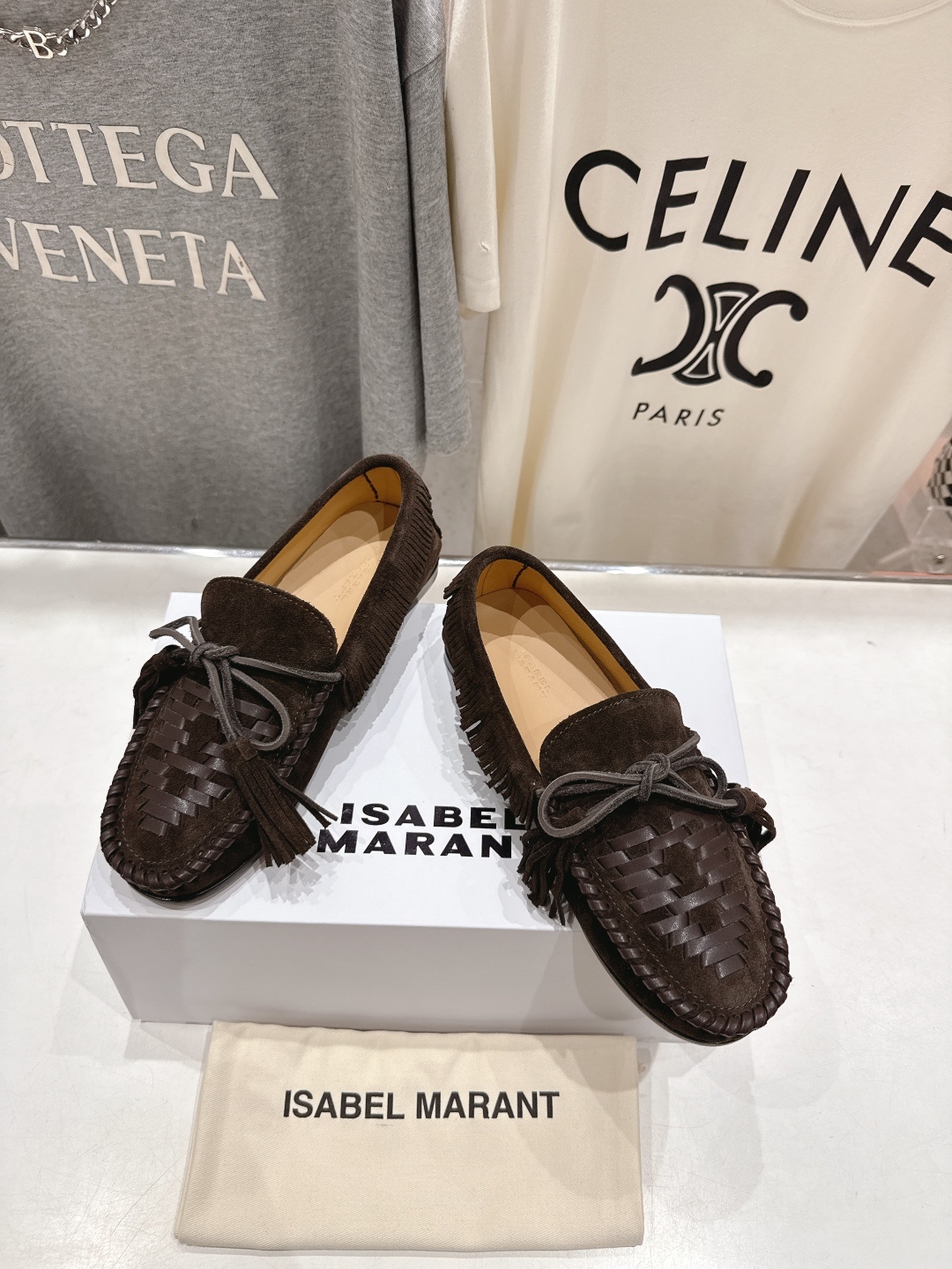 高版本出厂 ISABEL MARANT/伊莎贝尔2025ss新款印第安风流苏一脚蹬乐福鞋休闲鞋驾车鞋超级