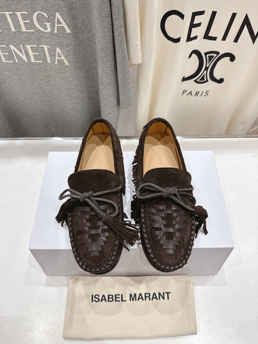 高版本出厂 ISABEL MARANT/伊莎贝尔2025ss新款印第安风流苏一脚蹬乐福鞋休闲鞋驾车鞋超级