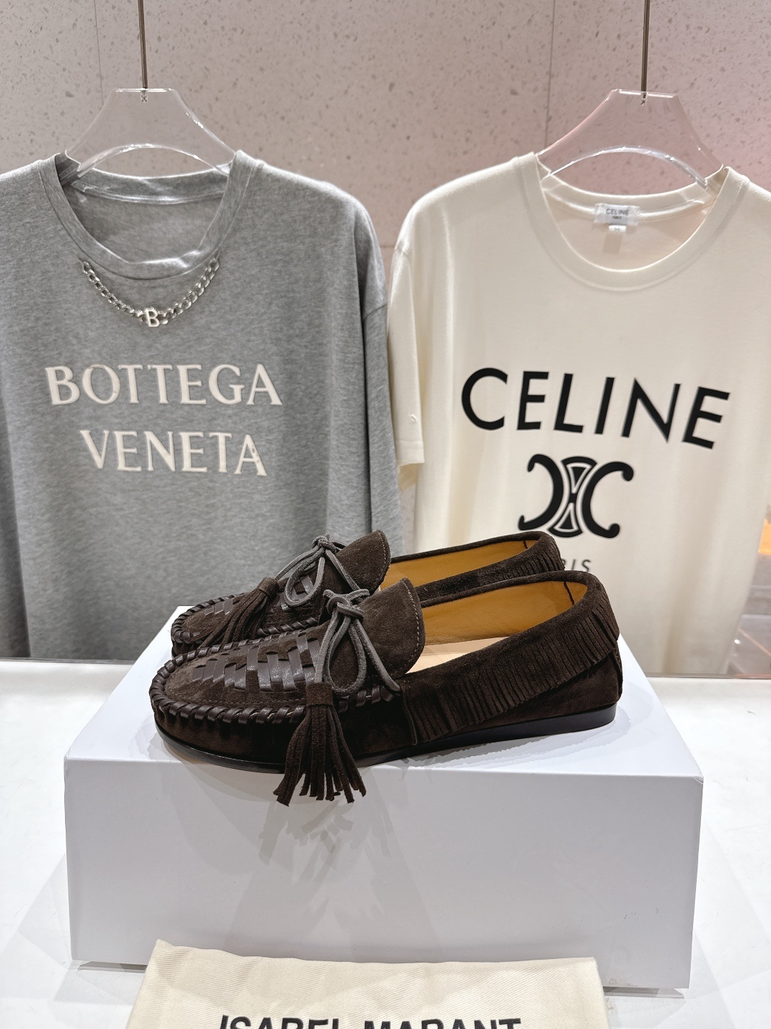 高版本出厂 ISABEL MARANT/伊莎贝尔2025ss新款印第安风流苏一脚蹬乐福鞋休闲鞋驾车鞋超级