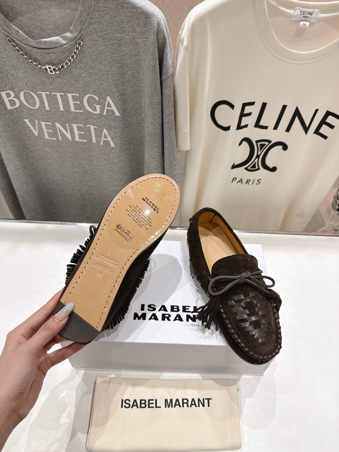 高版本出厂 ISABEL MARANT/伊莎贝尔2025ss新款印第安风流苏一脚蹬乐福鞋休闲鞋驾车鞋超级