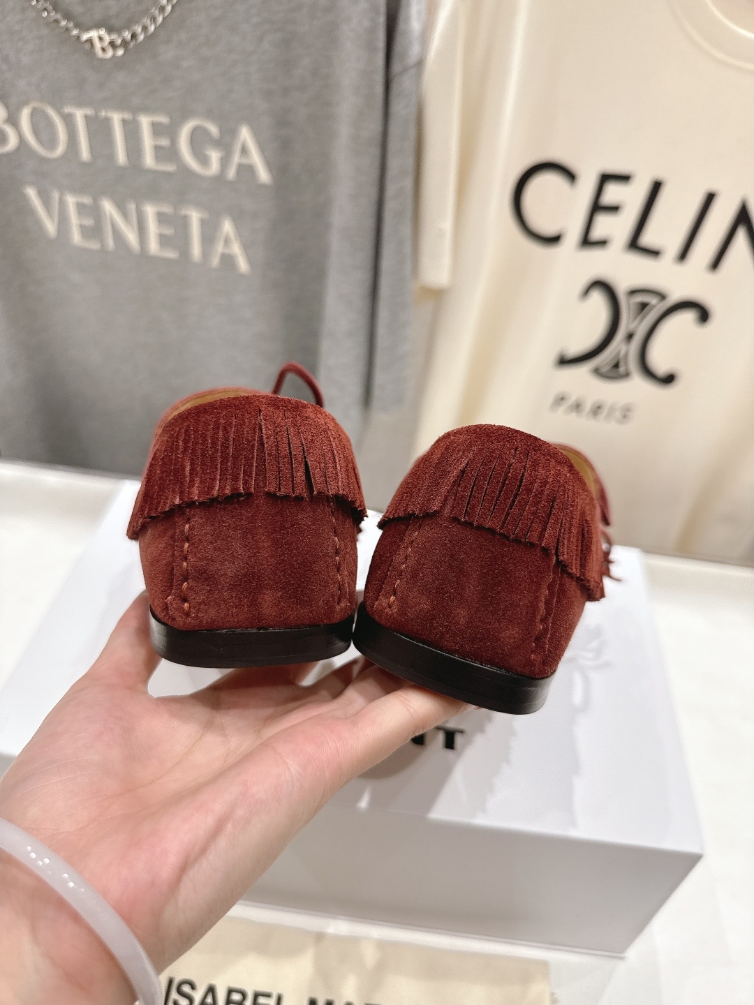 高版本出厂 ISABEL MARANT/伊莎贝尔2025ss新款印第安风流苏一脚蹬乐福鞋休闲鞋驾车鞋超级