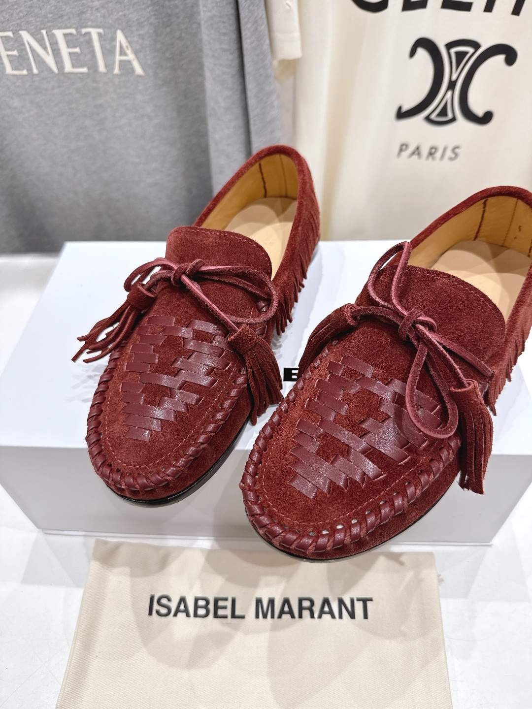 高版本出厂 ISABEL MARANT/伊莎贝尔2025ss新款印第安风流苏一脚蹬乐福鞋休闲鞋驾车鞋超级