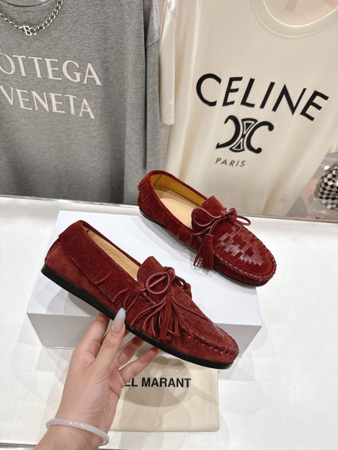 高版本出厂 ISABEL MARANT/伊莎贝尔2025ss新款印第安风流苏一脚蹬乐福鞋休闲鞋驾车鞋超级