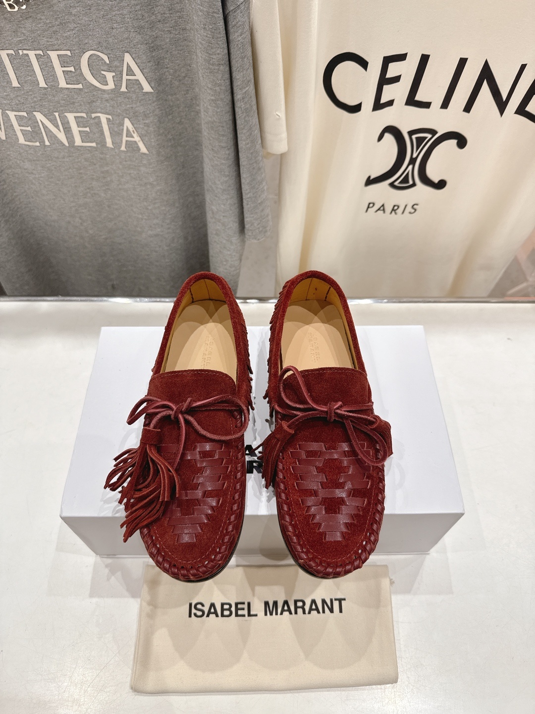 高版本出厂 ISABEL MARANT/伊莎贝尔2025ss新款印第安风流苏一脚蹬乐福鞋休闲鞋驾车鞋超级