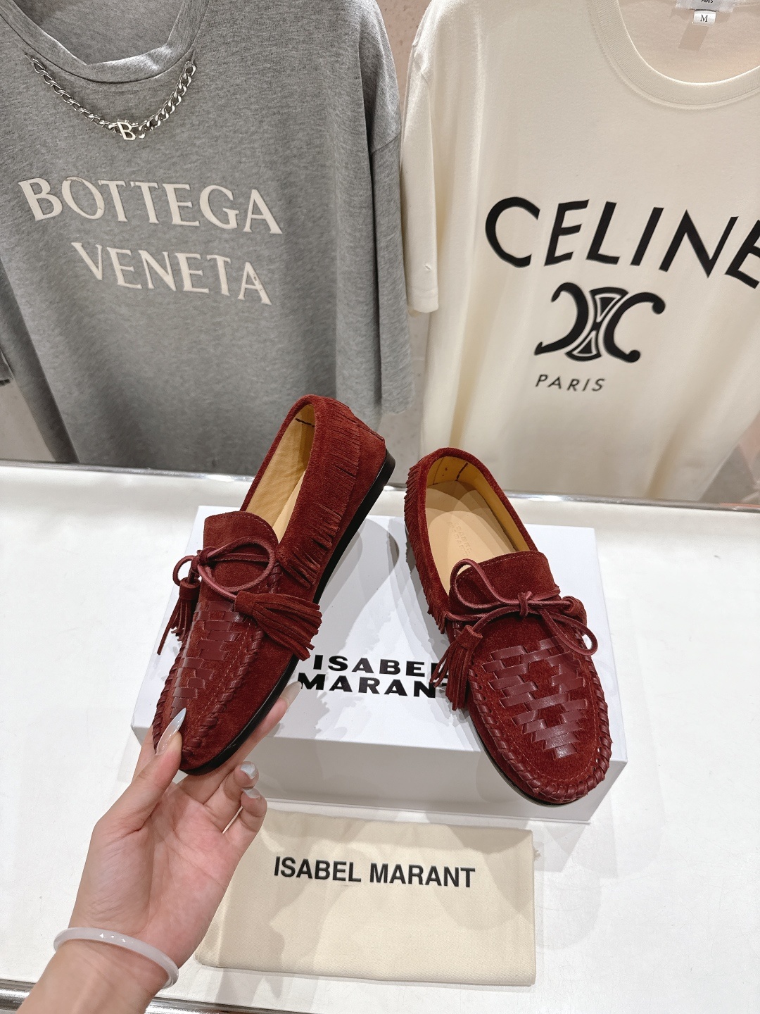 高版本出厂 ISABEL MARANT/伊莎贝尔2025ss新款印第安风流苏一脚蹬乐福鞋休闲鞋驾车鞋超级