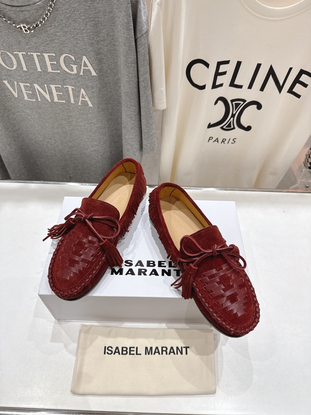 高版本出厂 ISABEL MARANT/伊莎贝尔2025ss新款印第安风流苏一脚蹬乐福鞋休闲鞋驾车鞋超级