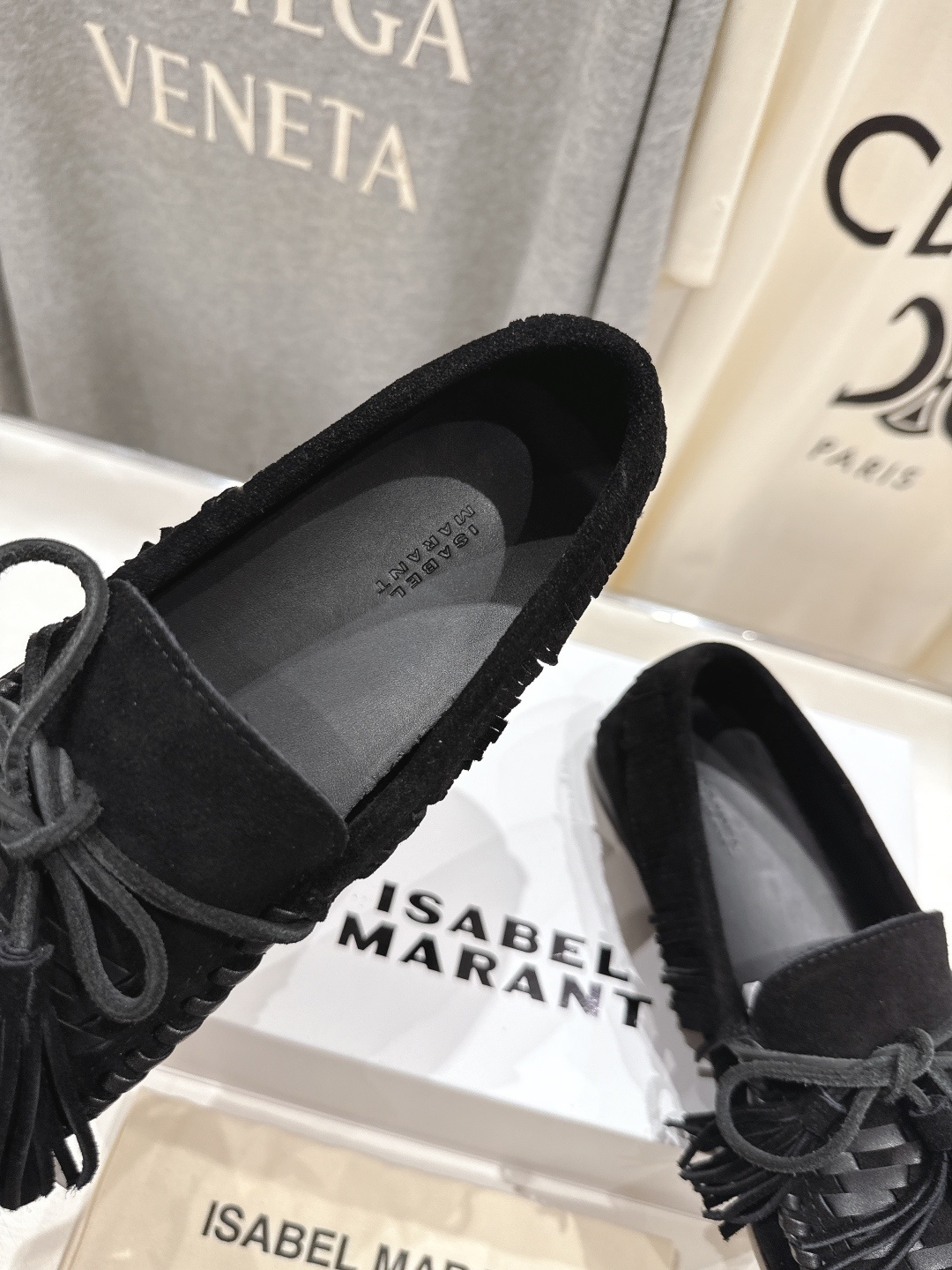 高版本出厂 ISABEL MARANT/伊莎贝尔2025ss新款印第安风流苏一脚蹬乐福鞋休闲鞋驾车鞋超级