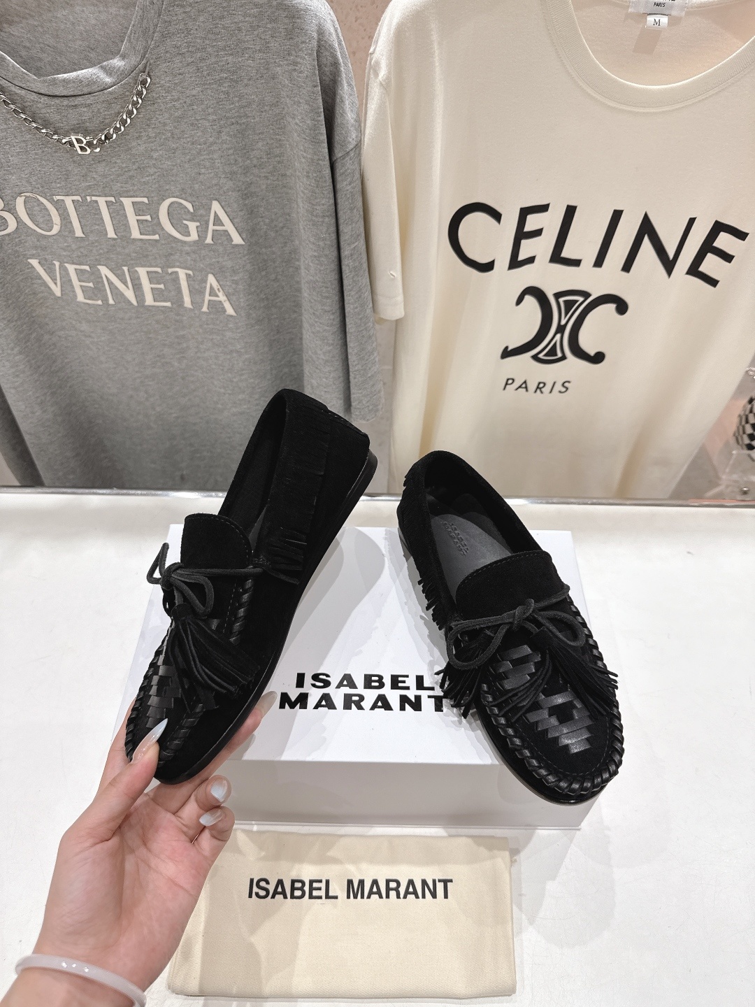 高版本出厂 ISABEL MARANT/伊莎贝尔2025ss新款印第安风流苏一脚蹬乐福鞋休闲鞋驾车鞋超级