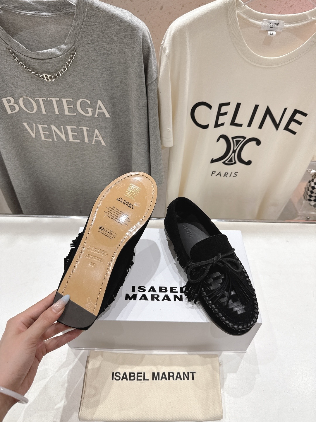 高版本出厂 ISABEL MARANT/伊莎贝尔2025ss新款印第安风流苏一脚蹬乐福鞋休闲鞋驾车鞋超级