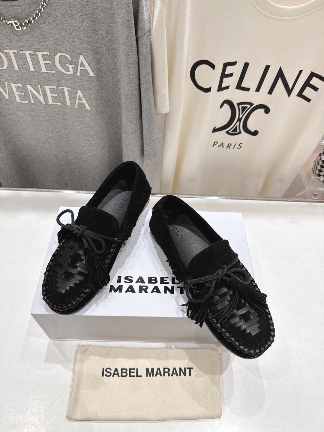 高版本出厂 ISABEL MARANT/伊莎贝尔2025ss新款印第安风流苏一脚蹬乐福鞋休闲鞋驾车鞋超级