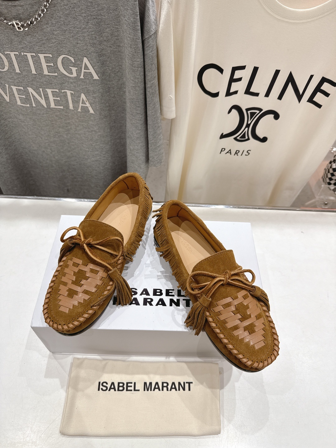 高版本出厂 ISABEL MARANT/伊莎贝尔2025ss新款印第安风流苏一脚蹬乐福鞋休闲鞋驾车鞋超级