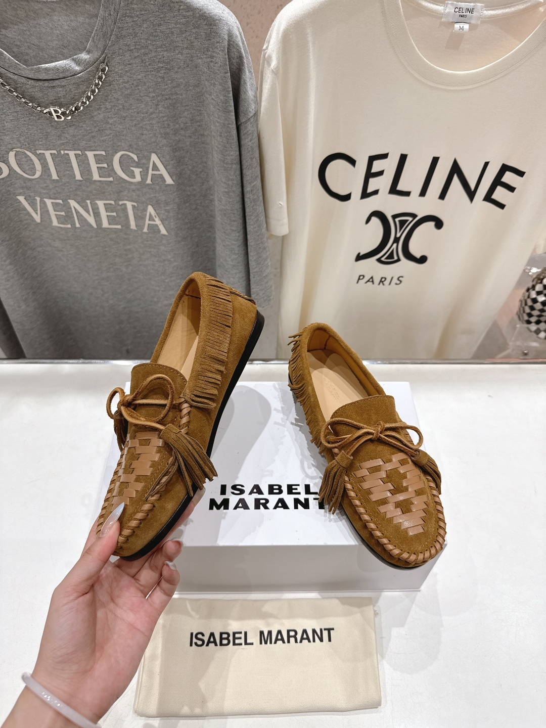高版本出厂 ISABEL MARANT/伊莎贝尔2025ss新款印第安风流苏一脚蹬乐福鞋休闲鞋驾车鞋超级