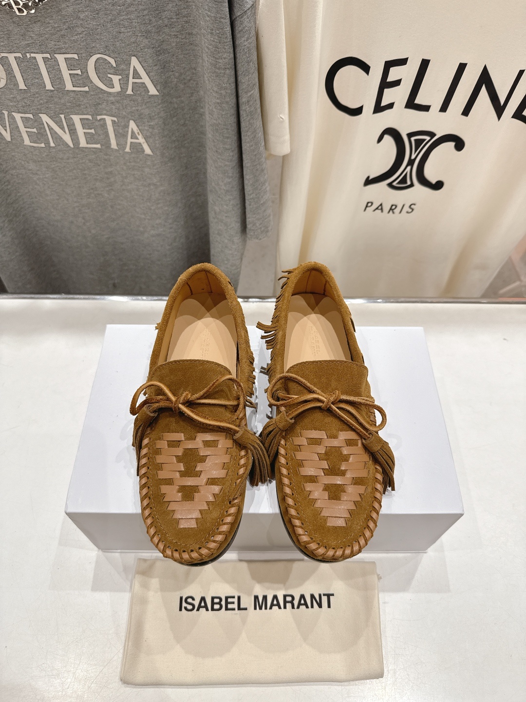 高版本出厂 ISABEL MARANT/伊莎贝尔2025ss新款印第安风流苏一脚蹬乐福鞋休闲鞋驾车鞋超级