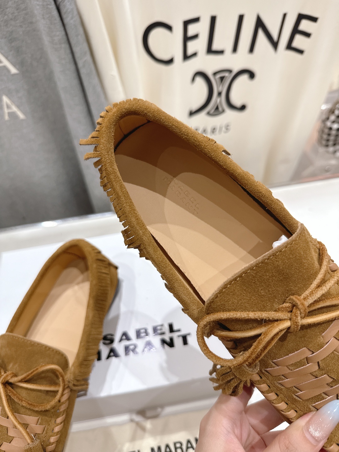 高版本出厂 ISABEL MARANT/伊莎贝尔2025ss新款印第安风流苏一脚蹬乐福鞋休闲鞋驾车鞋超级