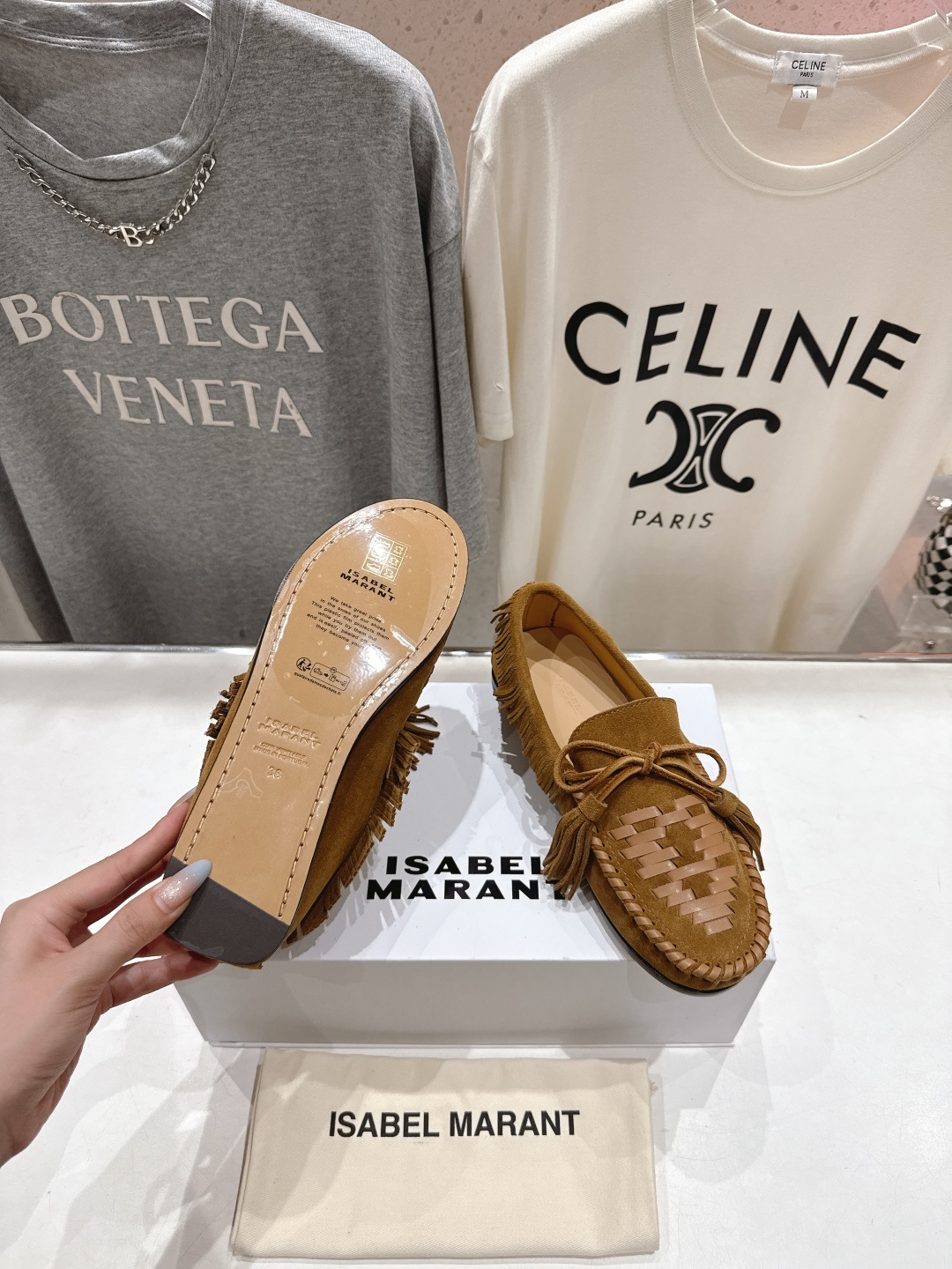 高版本出厂 ISABEL MARANT/伊莎贝尔2025ss新款印第安风流苏一脚蹬乐福鞋休闲鞋驾车鞋超级