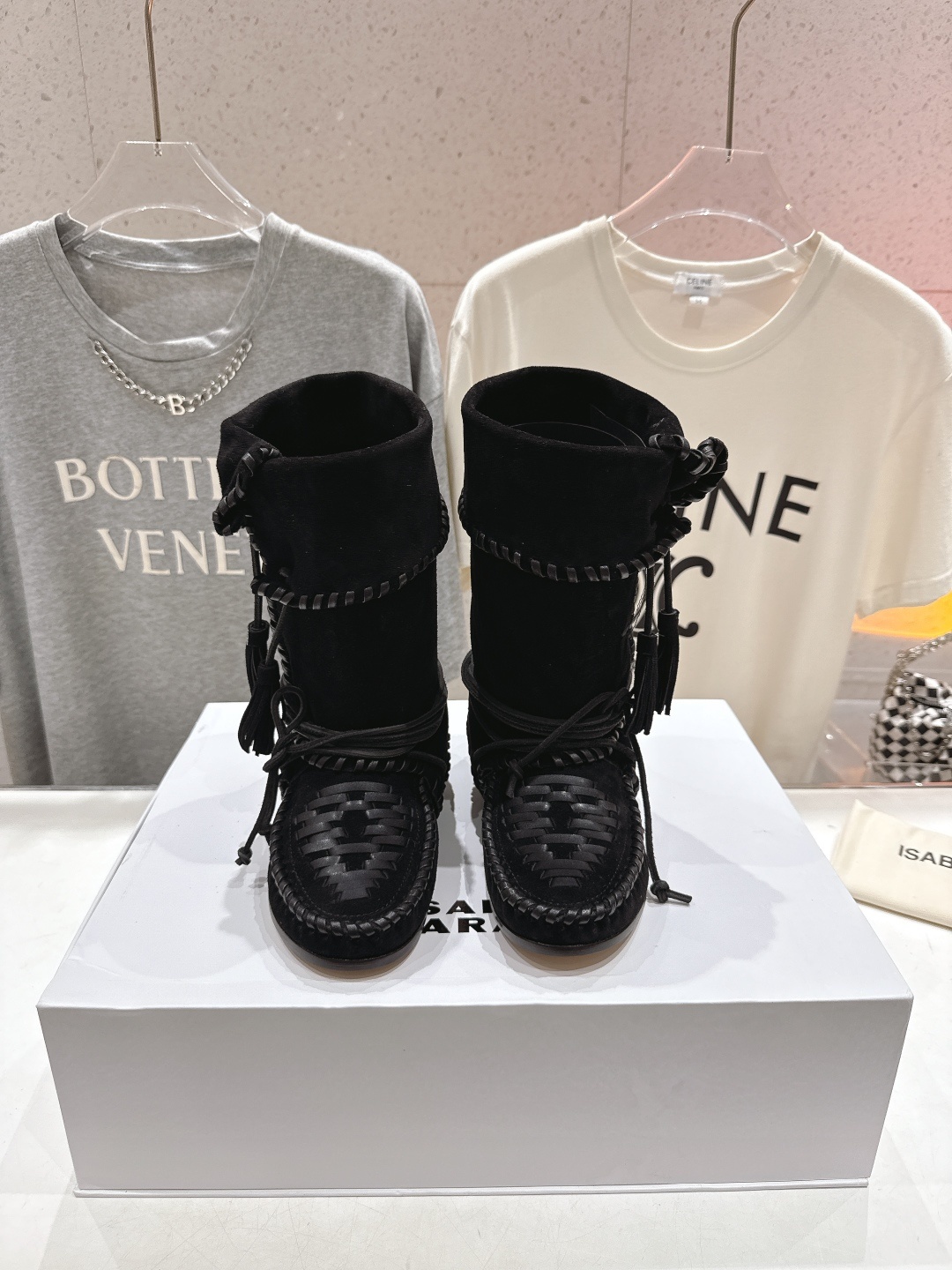 高版本出厂 ISABEL MARANT/伊莎贝尔2025ss新款印第安风格流苏中筒靴西部靴超级有高级感上