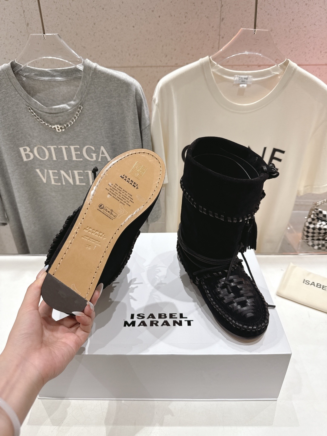 高版本出厂 ISABEL MARANT/伊莎贝尔2025ss新款印第安风格流苏中筒靴西部靴超级有高级感上