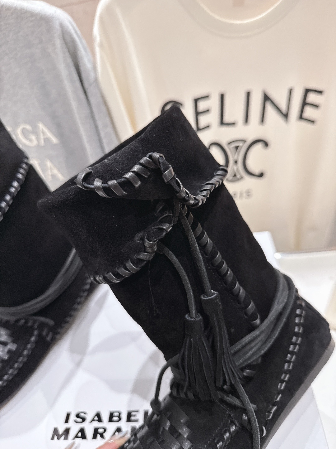 高版本出厂 ISABEL MARANT/伊莎贝尔2025ss新款印第安风格流苏中筒靴西部靴超级有高级感上