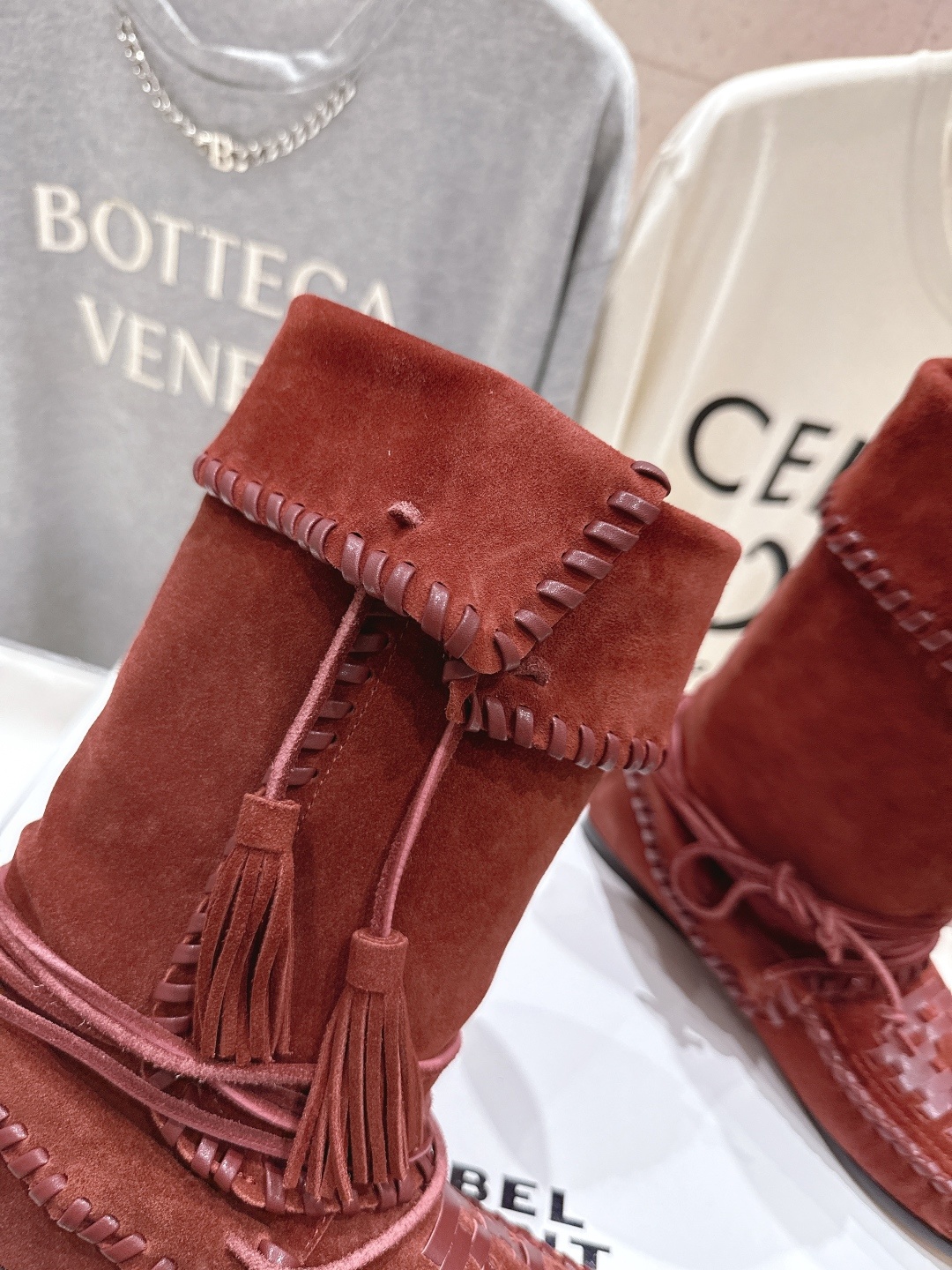 高版本出厂 ISABEL MARANT/伊莎贝尔2025ss新款印第安风格流苏中筒靴西部靴超级有高级感上