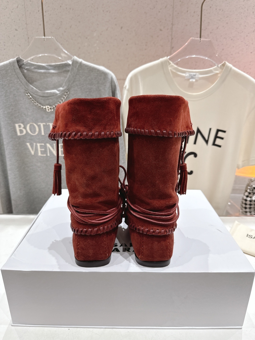 高版本出厂 ISABEL MARANT/伊莎贝尔2025ss新款印第安风格流苏中筒靴西部靴超级有高级感上