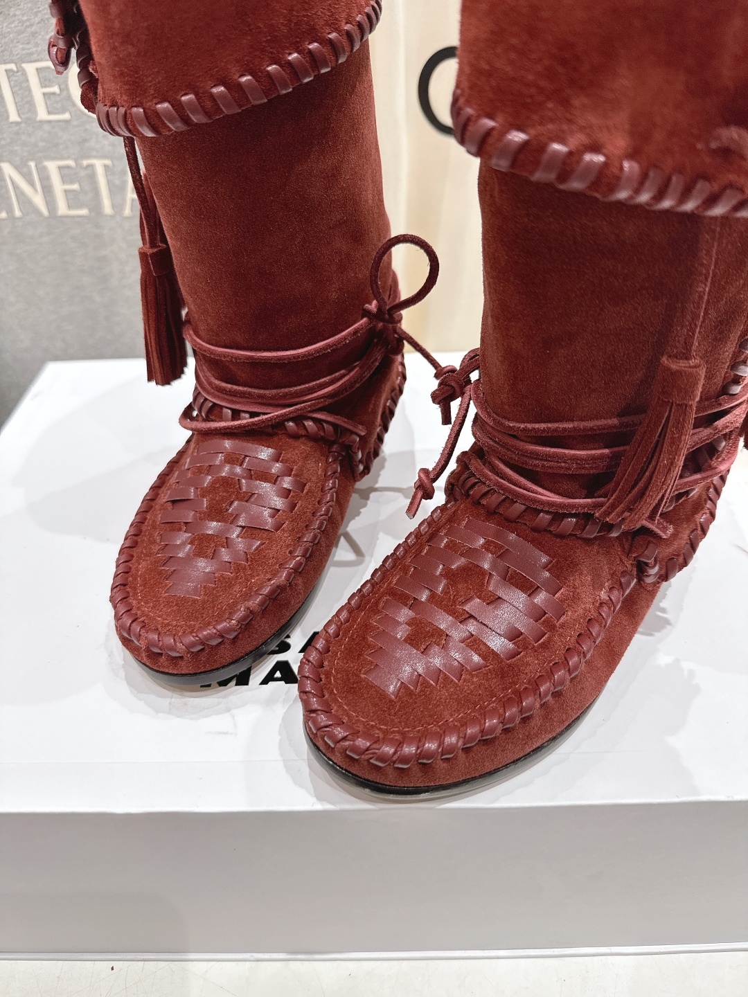 高版本出厂 ISABEL MARANT/伊莎贝尔2025ss新款印第安风格流苏中筒靴西部靴超级有高级感上