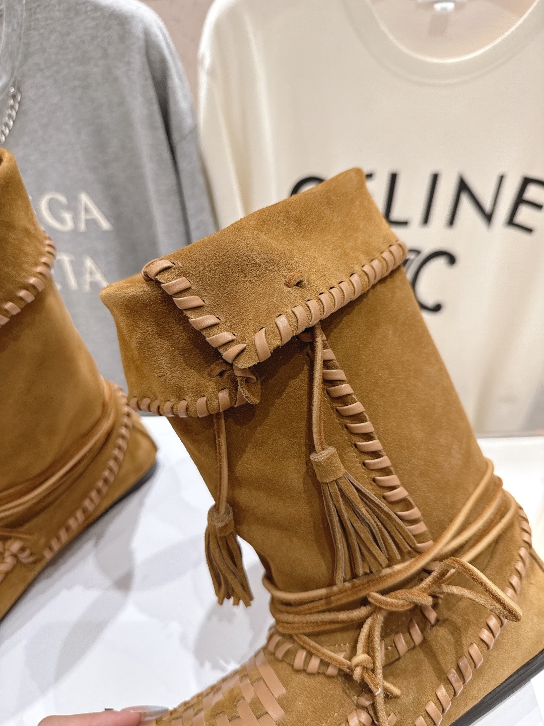 高版本出厂 ISABEL MARANT/伊莎贝尔2025ss新款印第安风格流苏中筒靴西部靴超级有高级感上