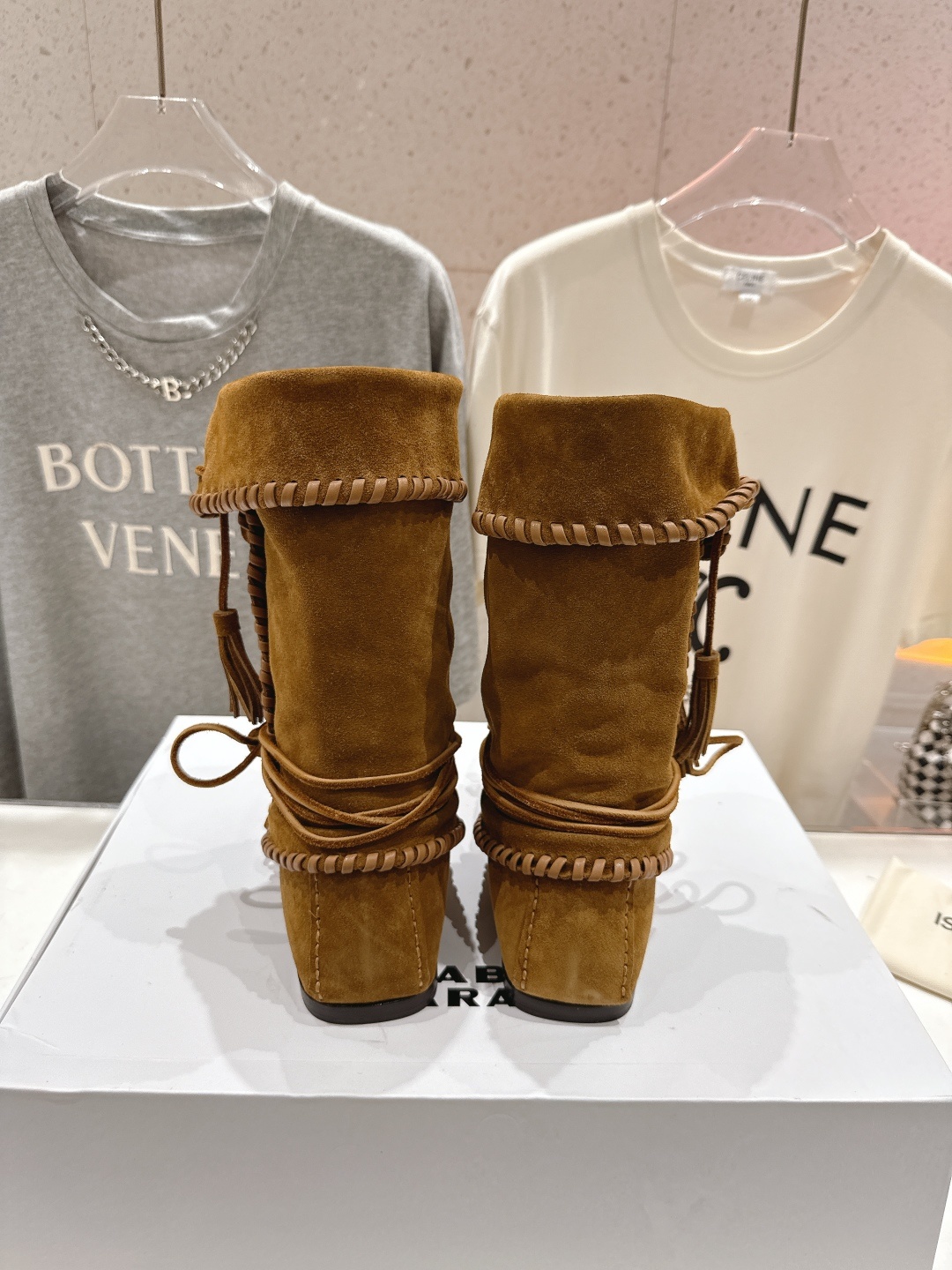 高版本出厂 ISABEL MARANT/伊莎贝尔2025ss新款印第安风格流苏中筒靴西部靴超级有高级感上
