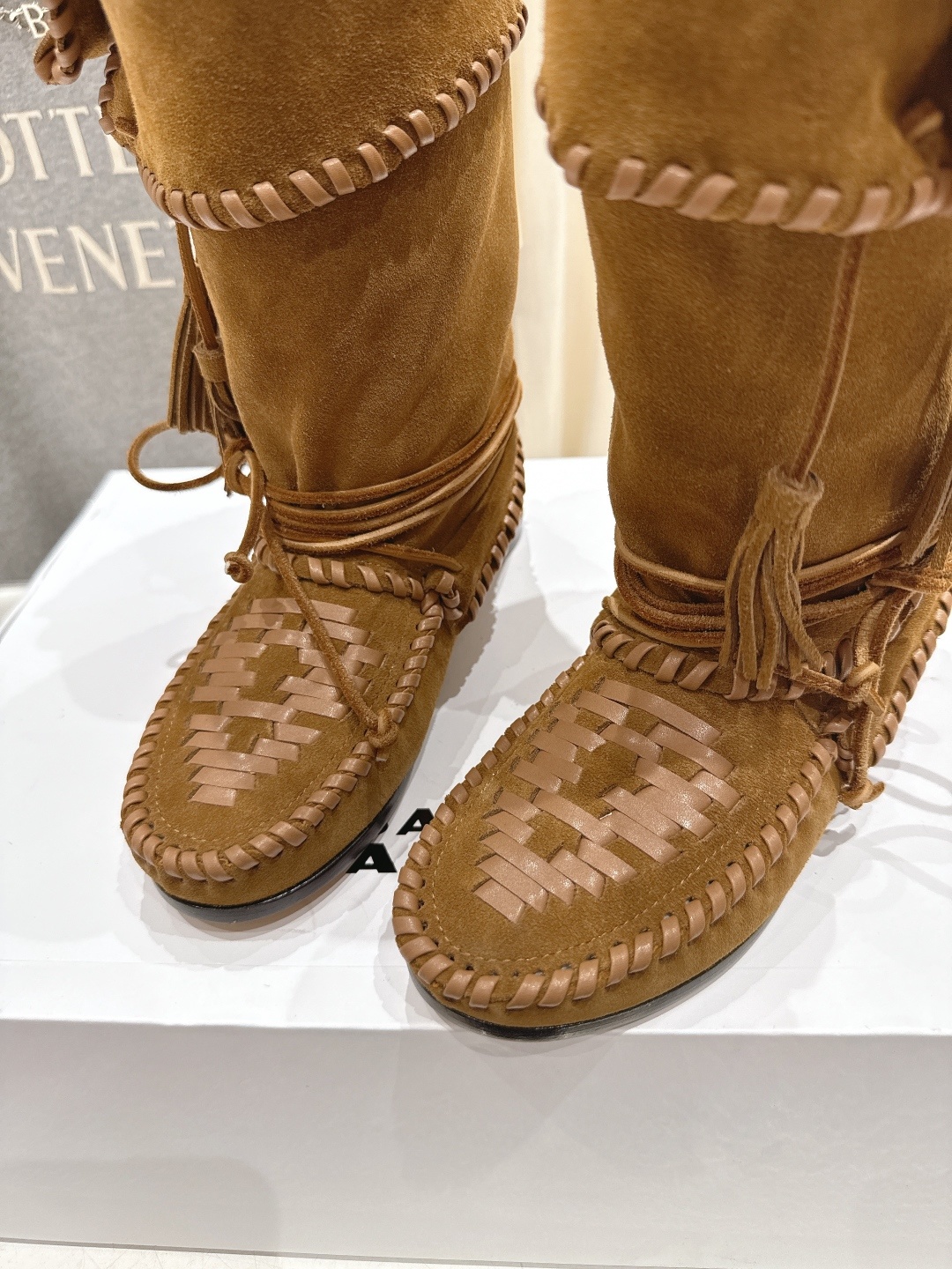 高版本出厂 ISABEL MARANT/伊莎贝尔2025ss新款印第安风格流苏中筒靴西部靴超级有高级感上