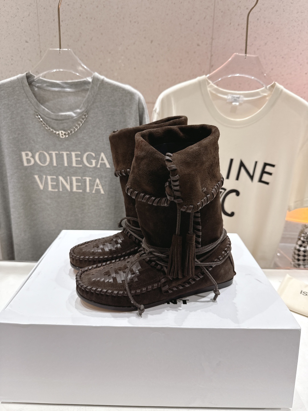 高版本出厂 ISABEL MARANT/伊莎贝尔2025ss新款印第安风格流苏中筒靴西部靴超级有高级感上