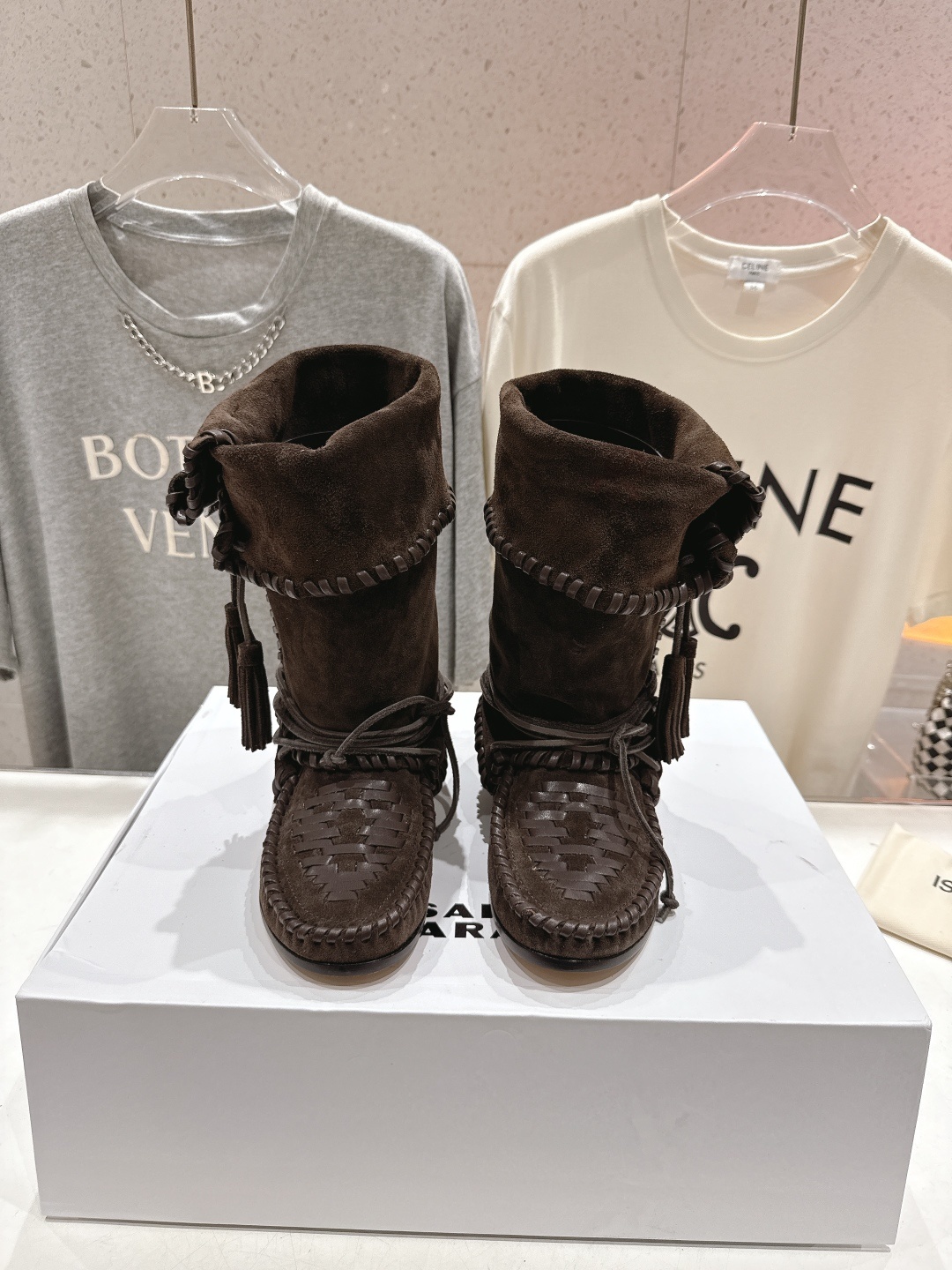 高版本出厂 ISABEL MARANT/伊莎贝尔2025ss新款印第安风格流苏中筒靴西部靴超级有高级感上