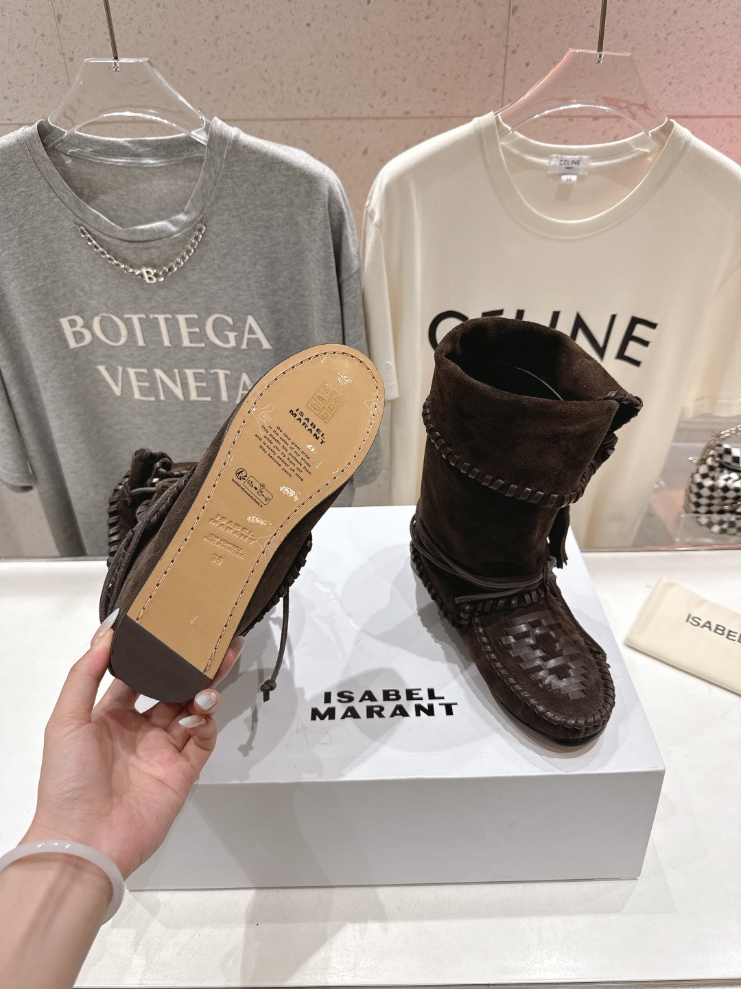 高版本出厂 ISABEL MARANT/伊莎贝尔2025ss新款印第安风格流苏中筒靴西部靴超级有高级感上