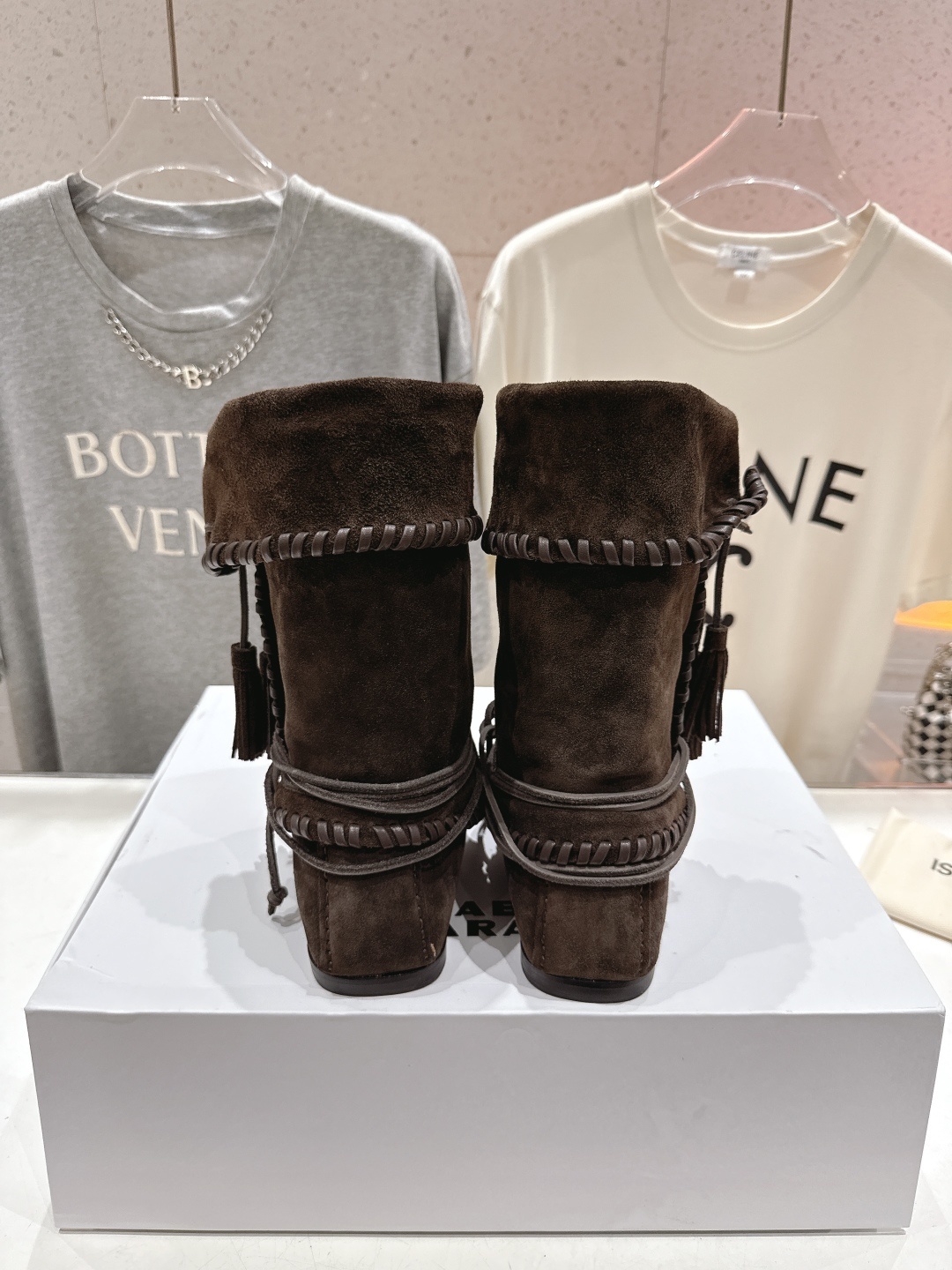 高版本出厂 ISABEL MARANT/伊莎贝尔2025ss新款印第安风格流苏中筒靴西部靴超级有高级感上