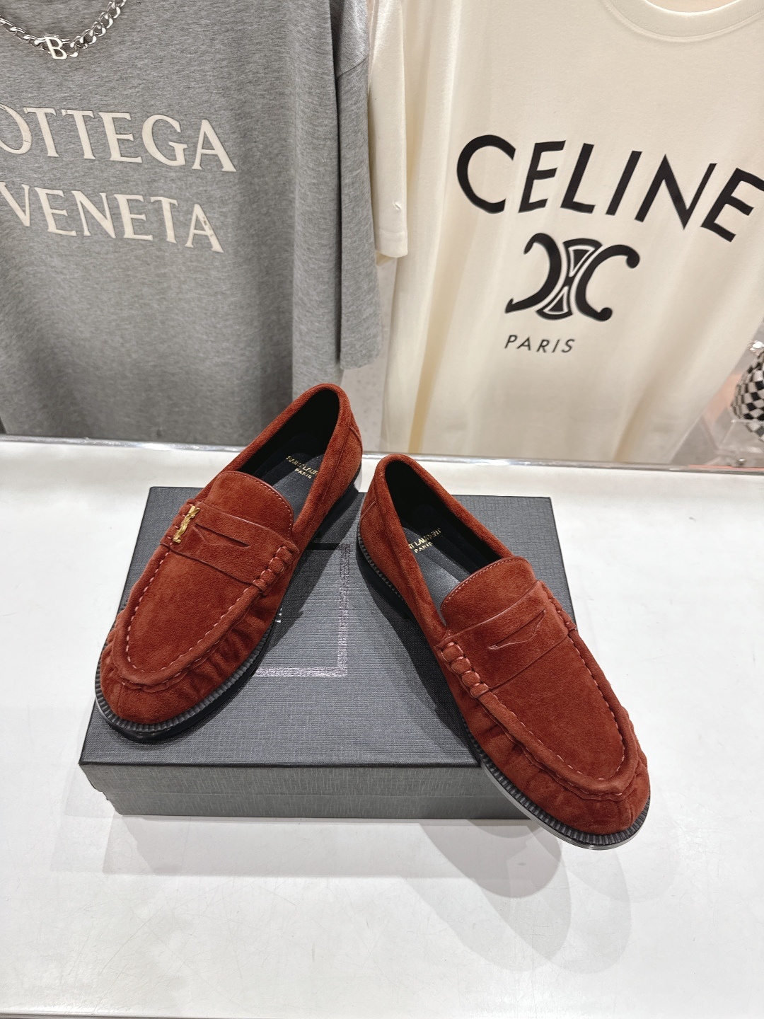 高版本出厂 SAINT LAURENT/圣罗兰YSL 25ss爆款平底玛丽珍一脚蹬乐福鞋,2025全新升