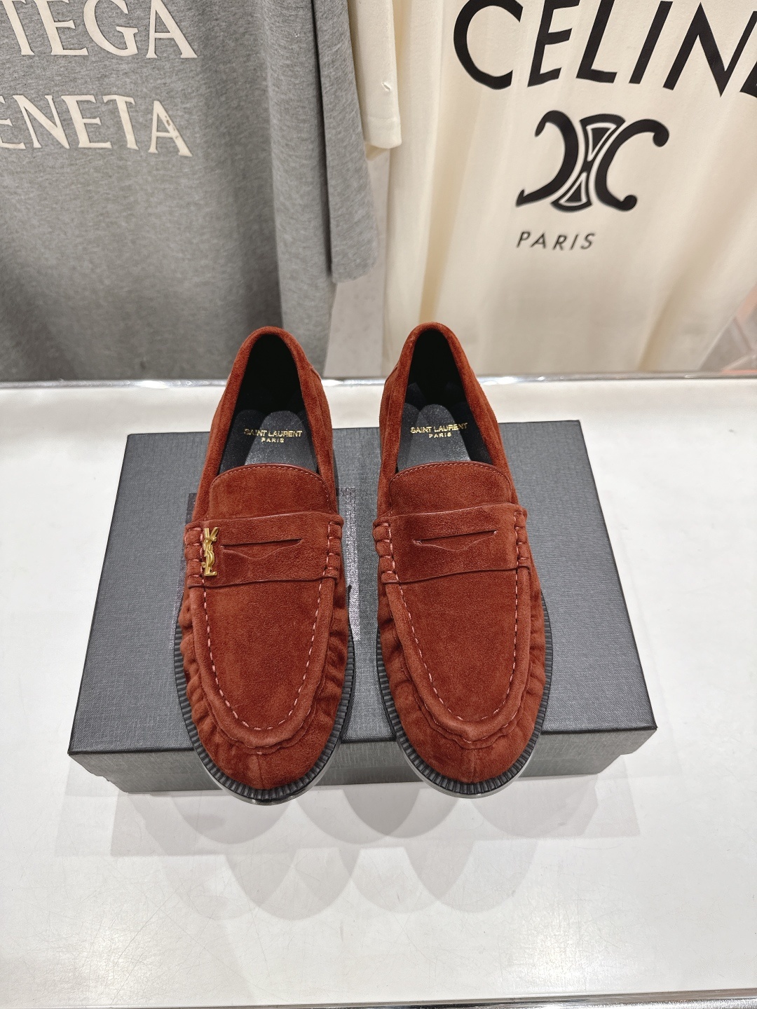 高版本出厂 SAINT LAURENT/圣罗兰YSL 25ss爆款平底玛丽珍一脚蹬乐福鞋,2025全新升