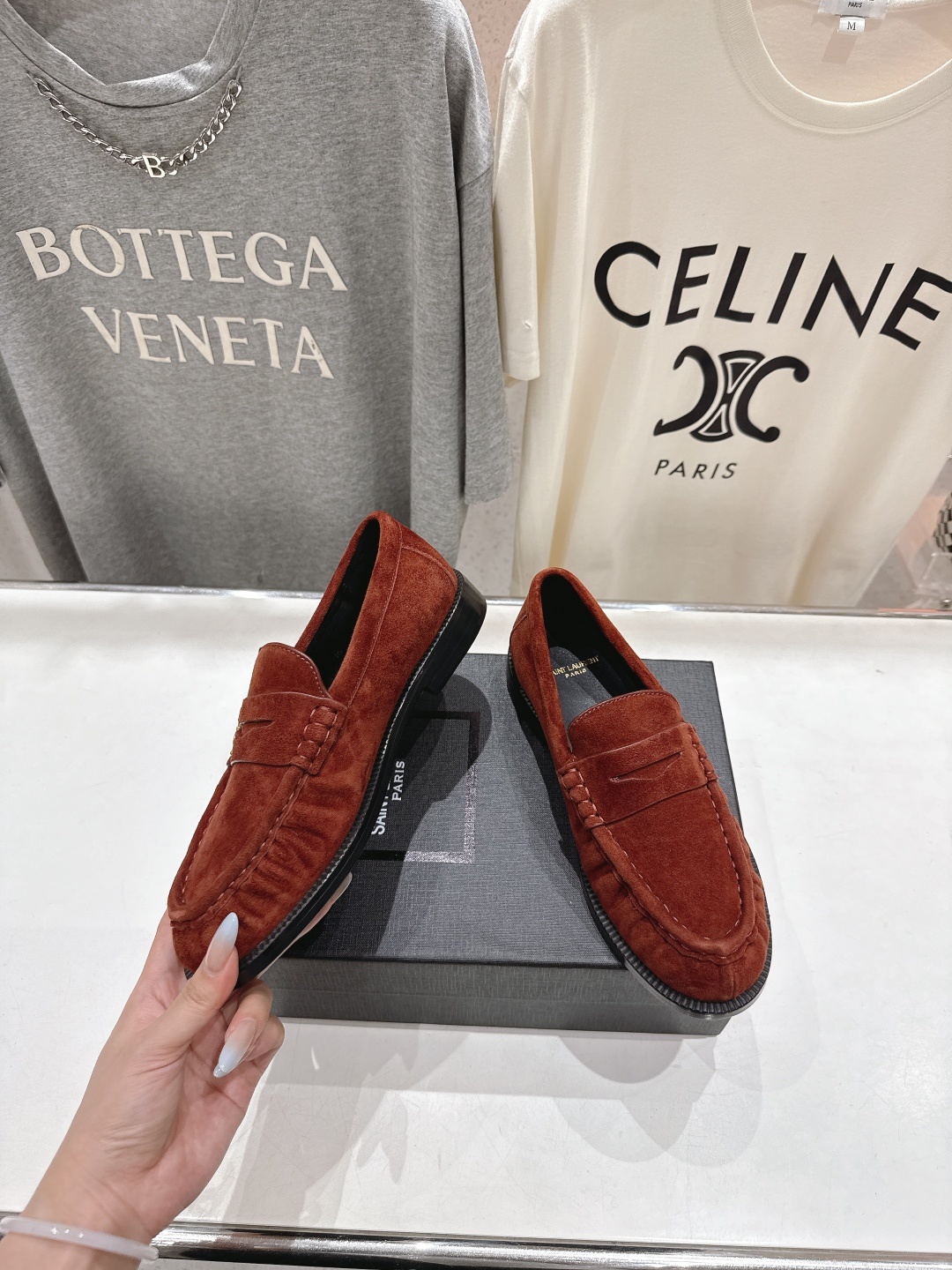 高版本出厂 SAINT LAURENT/圣罗兰YSL 25ss爆款平底玛丽珍一脚蹬乐福鞋,2025全新升