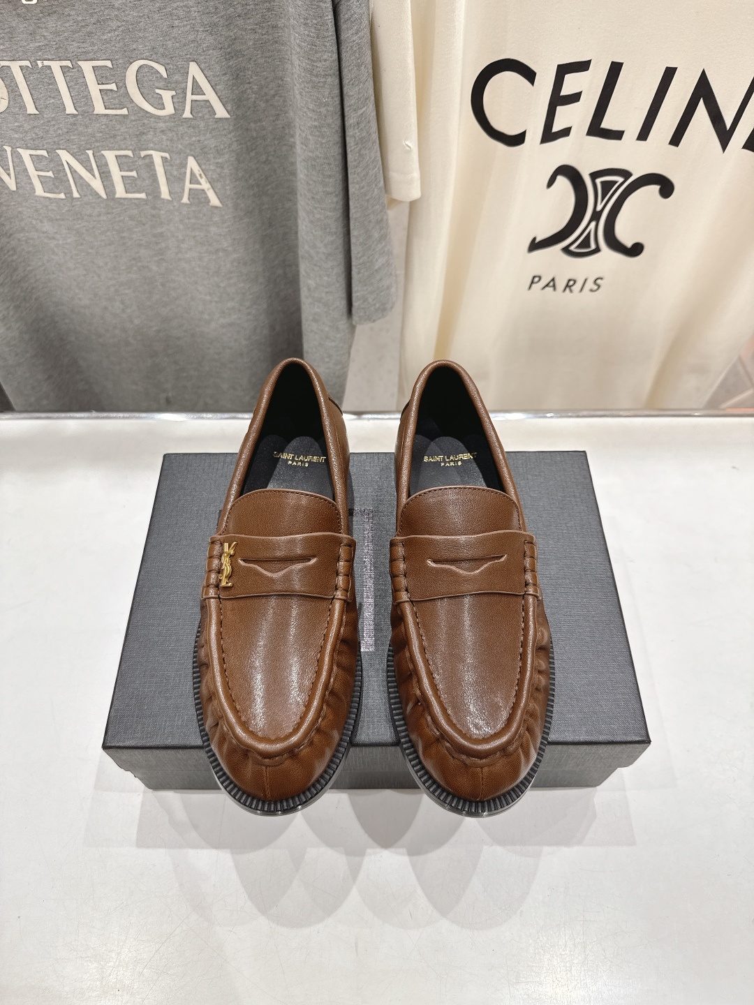 高版本出厂 SAINT LAURENT/圣罗兰YSL 25ss爆款平底玛丽珍一脚蹬乐福鞋,2025全新升