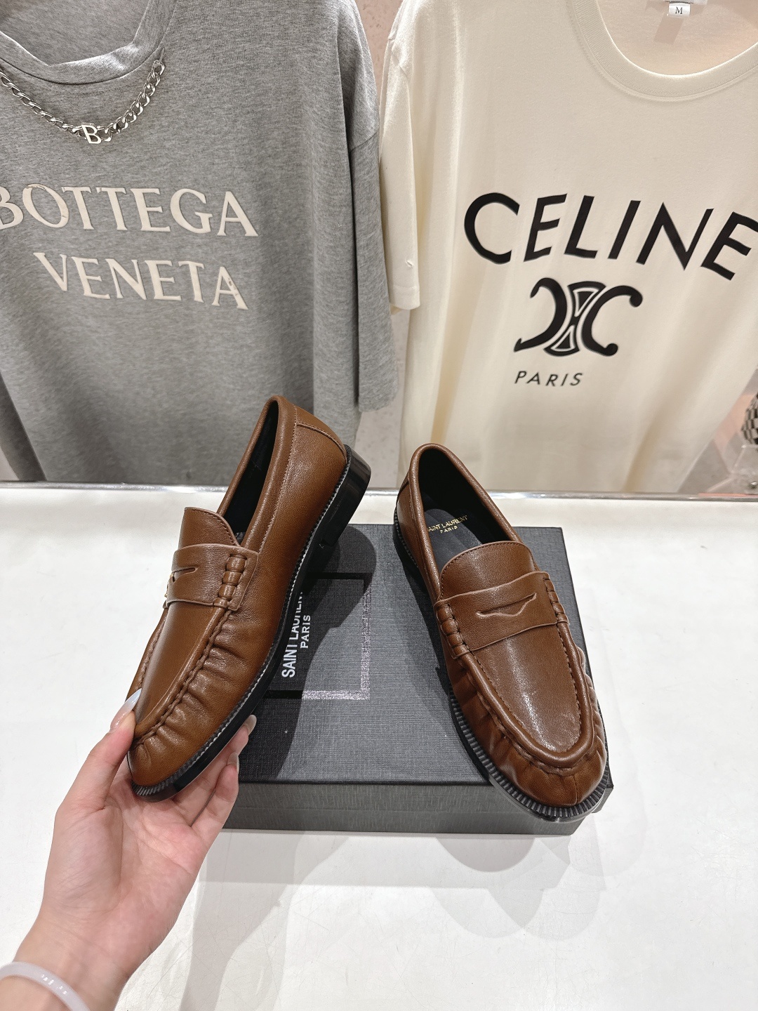 高版本出厂 SAINT LAURENT/圣罗兰YSL 25ss爆款平底玛丽珍一脚蹬乐福鞋,2025全新升