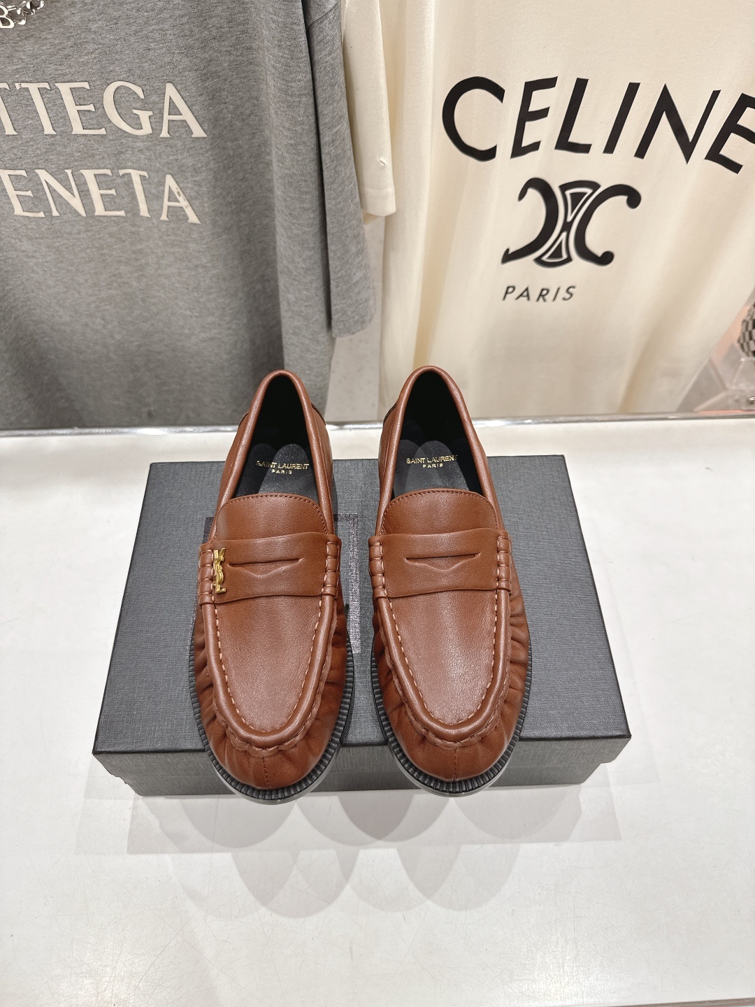 高版本出厂 SAINT LAURENT/圣罗兰YSL 25ss爆款平底玛丽珍一脚蹬乐福鞋,2025全新升