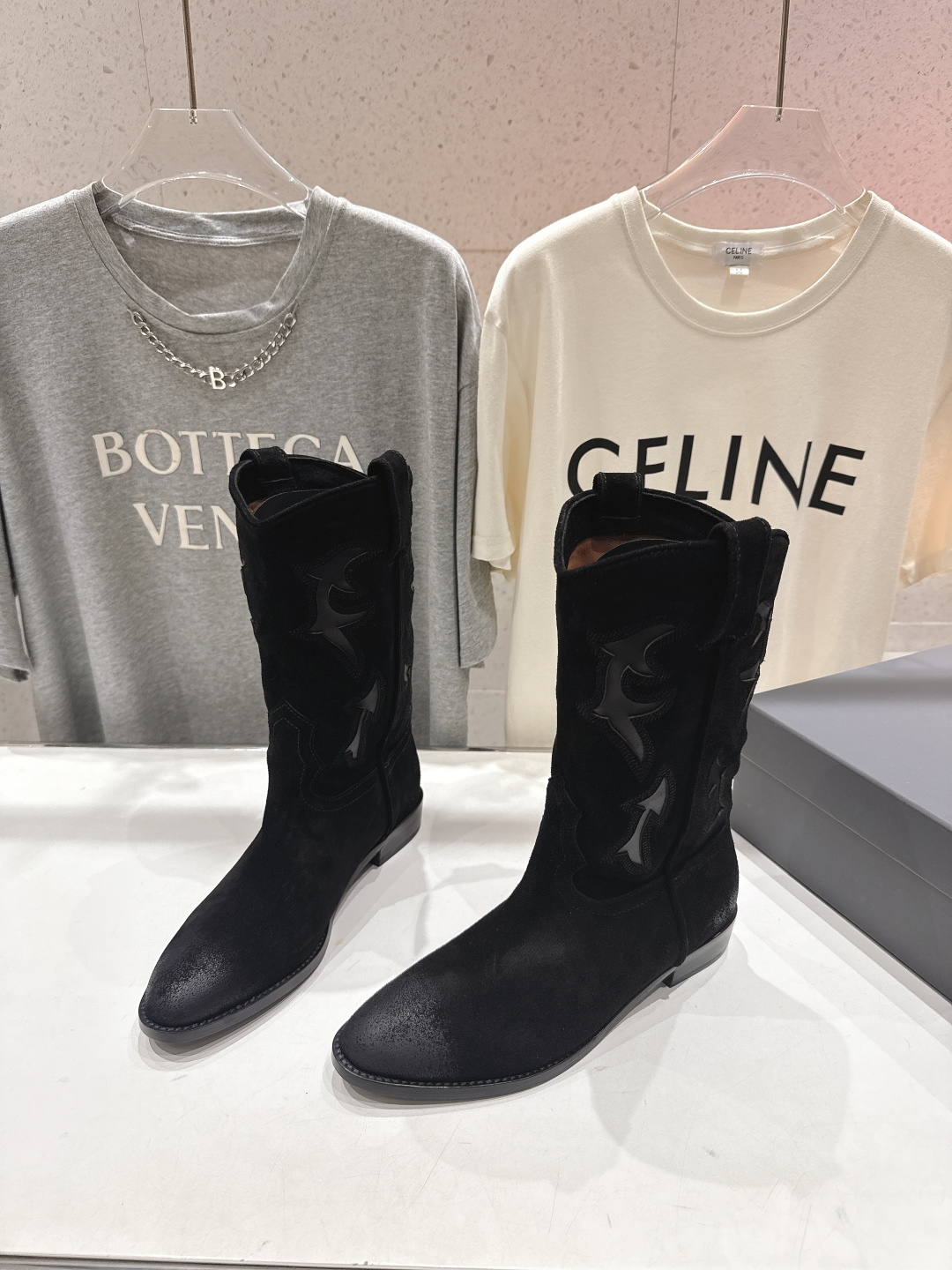 高版本出厂 SARTORE...潮牌F028 2025ss秋冬专柜新款英伦风复古高跟短靴骑士靴西部靴集现