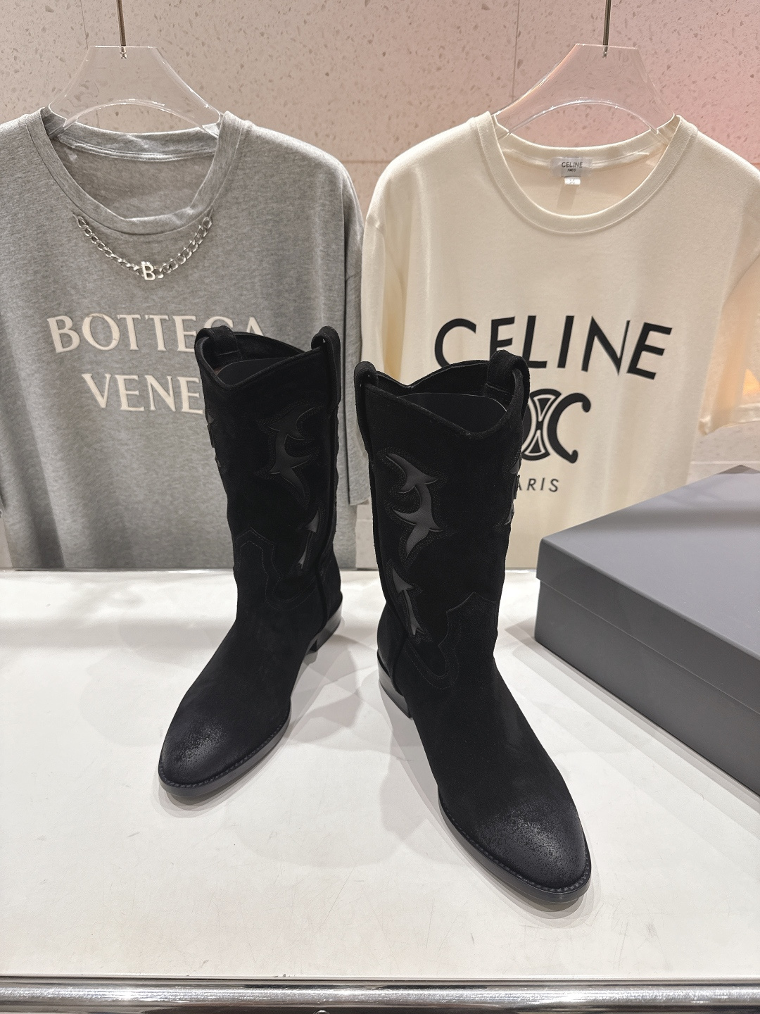 高版本出厂 SARTORE...潮牌F028 2025ss秋冬专柜新款英伦风复古高跟短靴骑士靴西部靴集现