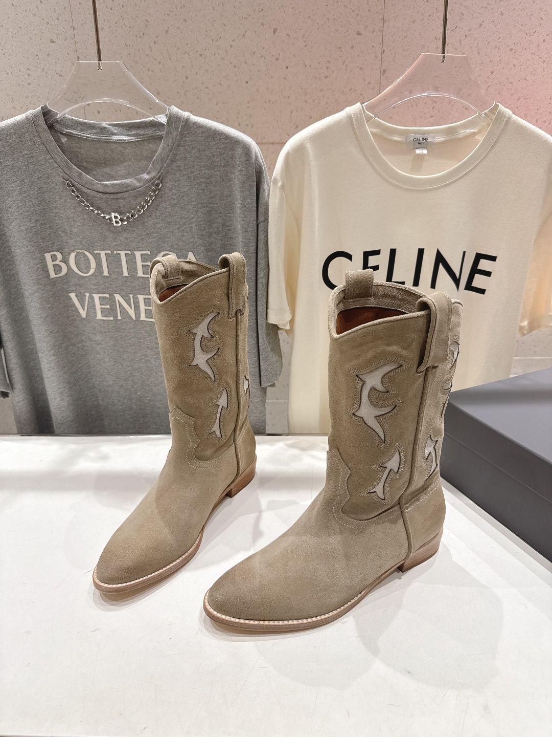 高版本出厂 SARTORE...潮牌F028 2025ss秋冬专柜新款英伦风复古高跟短靴骑士靴西部靴集现