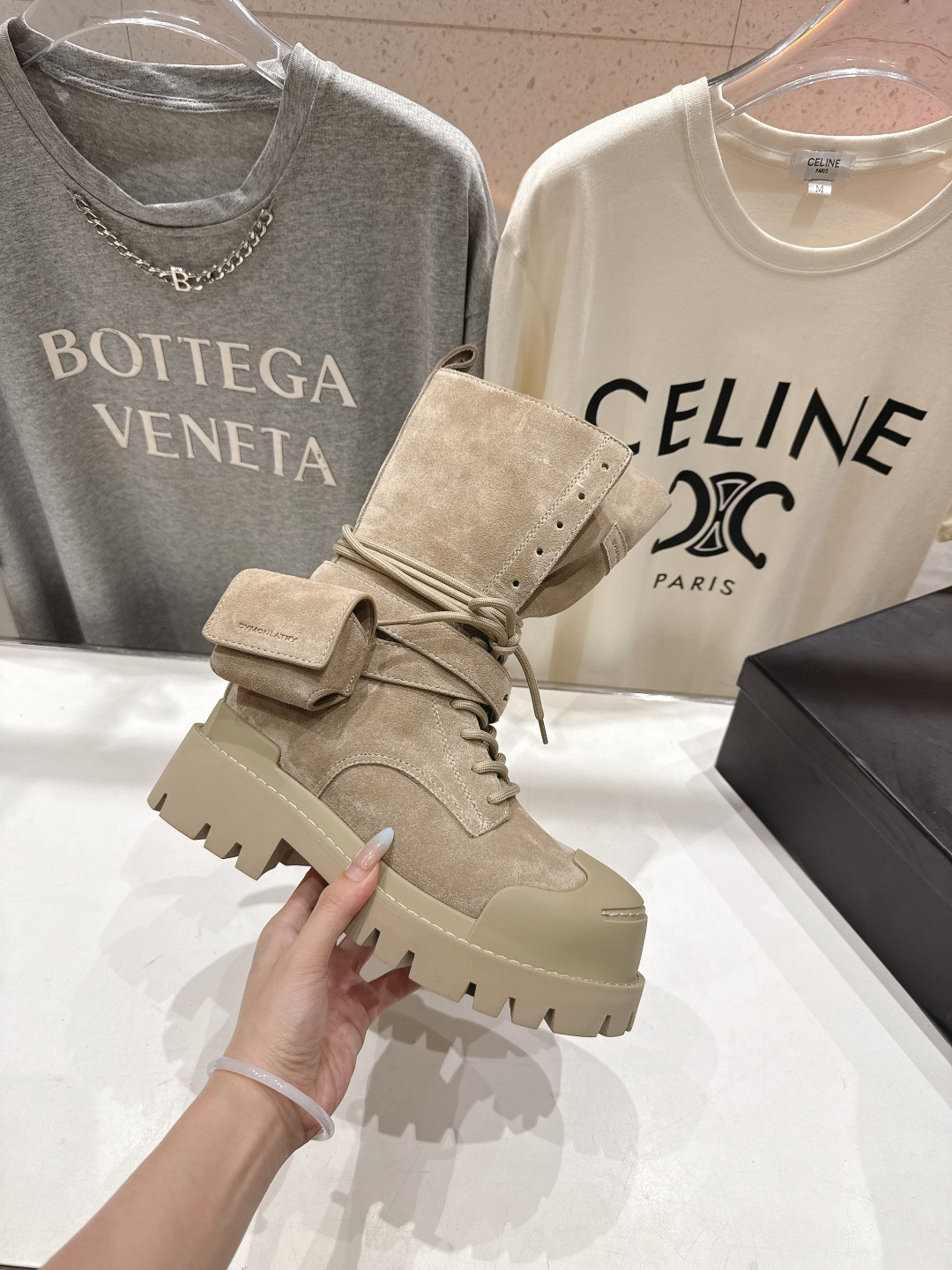 高版本出厂 🆕超🔥小众品牌DYMONLATRY 2025ss秋冬新款厚底工装靴马丁靴绑带中靴自带厚底增高