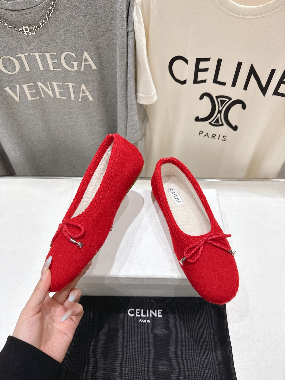 高版本出厂 毛里 CELINE*赛琳F018 2025ss新款玛丽珍加毛平底乐福鞋毛毛鞋单鞋网红爆款来袭