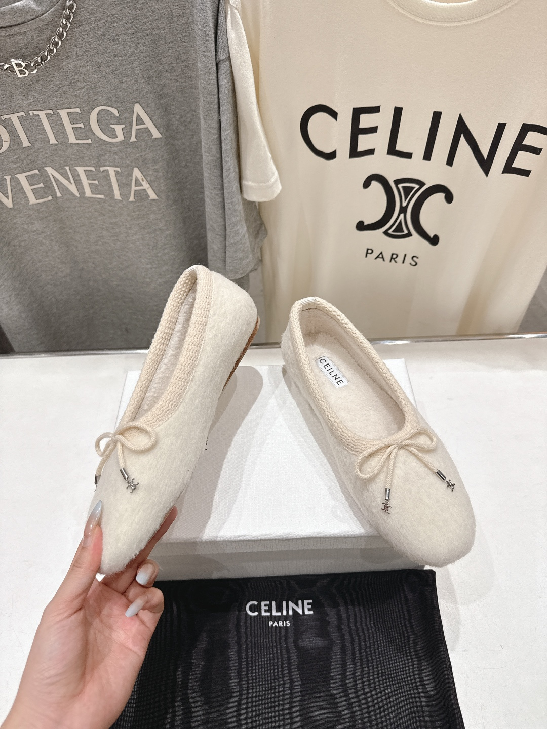 高版本出厂 毛里 CELINE*赛琳F018 2025ss新款玛丽珍加毛平底乐福鞋毛毛鞋单鞋网红爆款来袭