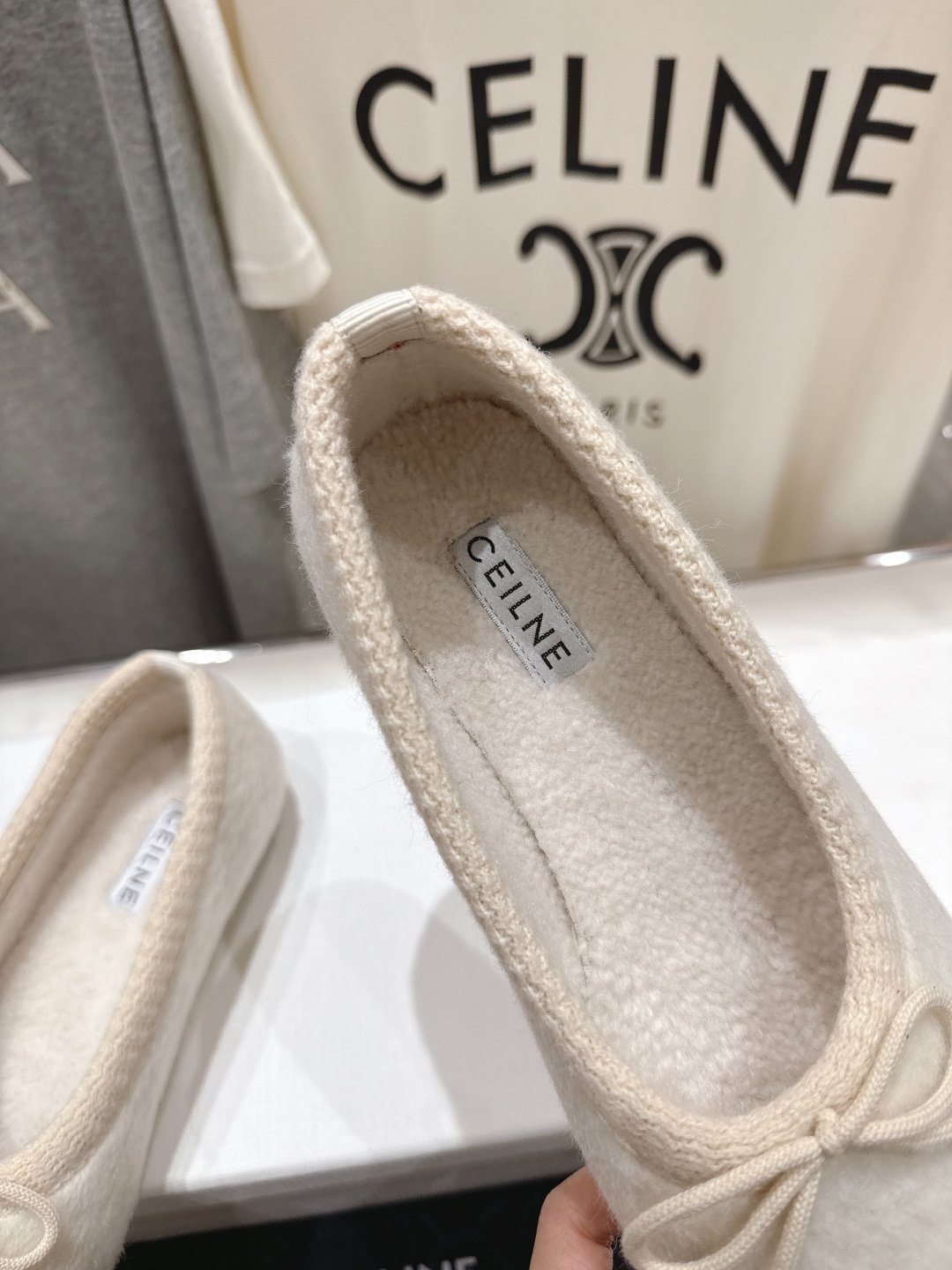 高版本出厂 毛里 CELINE*赛琳F018 2025ss新款玛丽珍加毛平底乐福鞋毛毛鞋单鞋网红爆款来袭