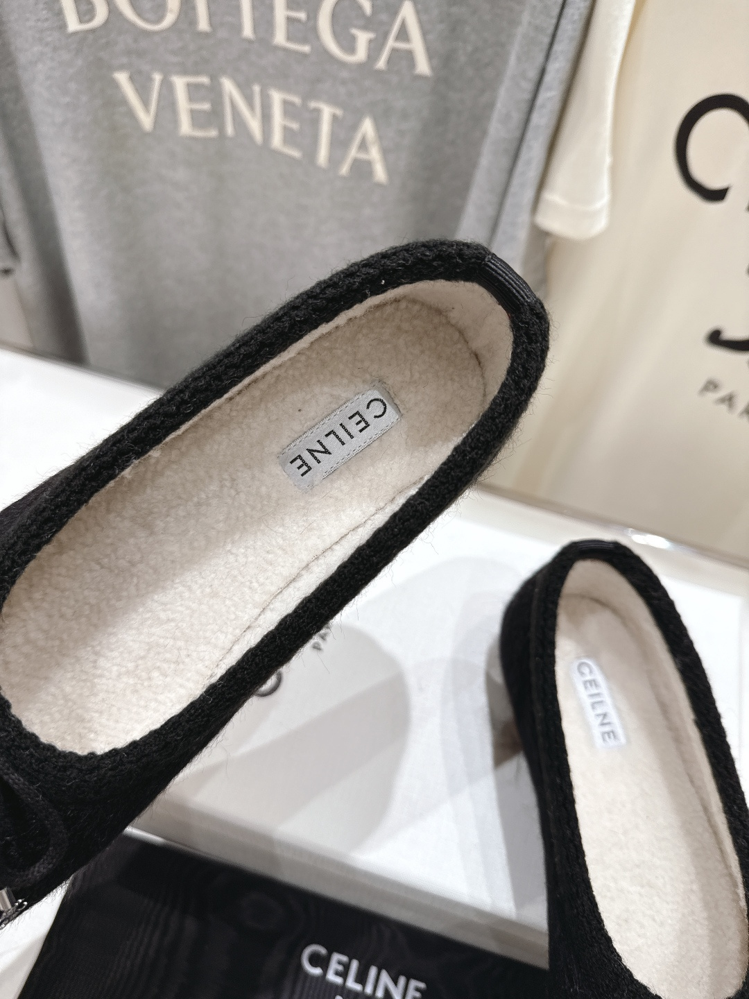 高版本出厂 毛里 CELINE*赛琳F018 2025ss新款玛丽珍加毛平底乐福鞋毛毛鞋单鞋网红爆款来袭