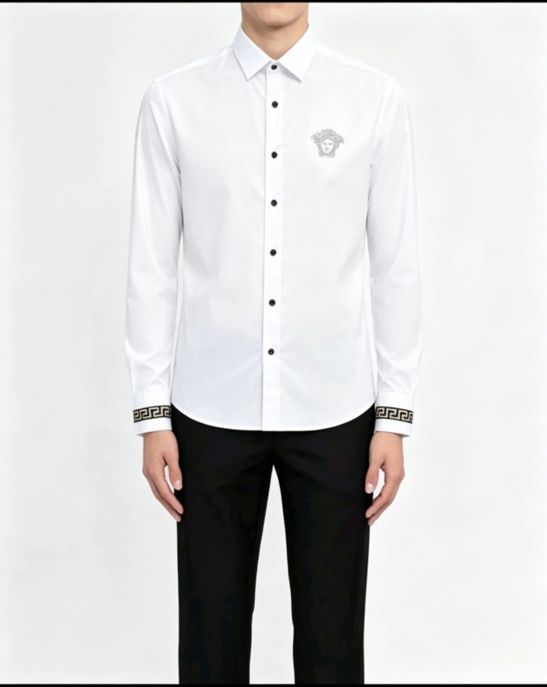 范思哲 2026ss新款男士长袖 衬衫 衬衣，高端版本！定制面料 透气舒适度高，细节无可挑剔，品牌元素设